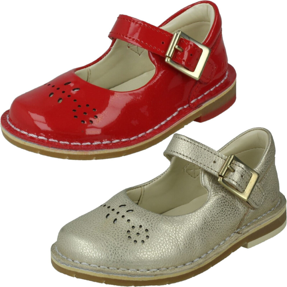 (Gold, UK 4.5 Infant) Girls Clarks Mary Jane Shoes Comet Play