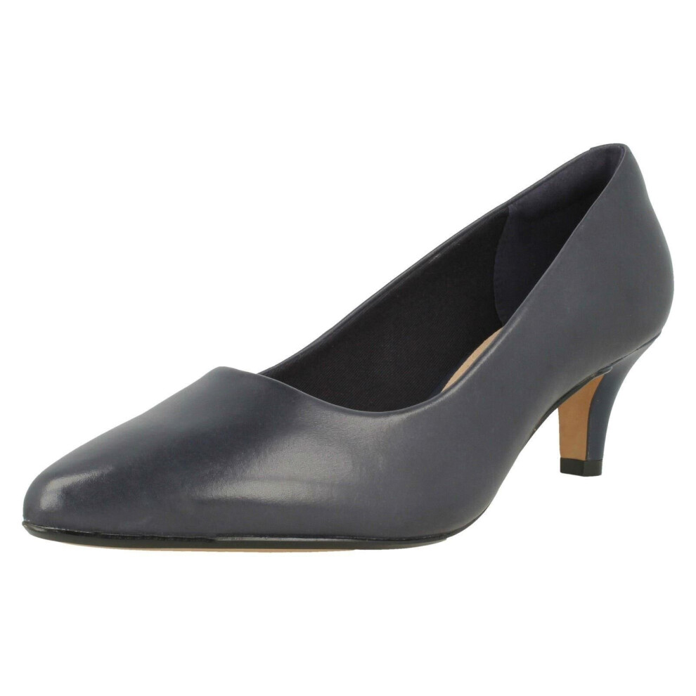 (Navy, UK 7) Ladies Clarks Pointed Toe Court Shoes Linvale Jerica