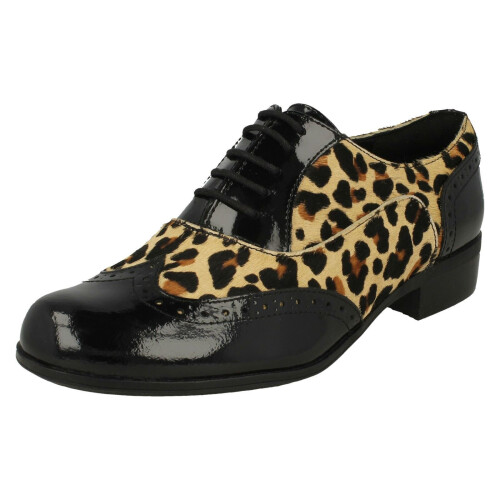 Clarks (Black, UK 3) Ladies Clarks Brogue Shoes Hamble Oak