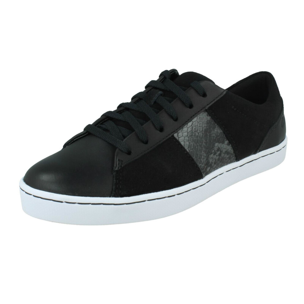 (Black, UK 7.5) Ladies Clarks Lace Up Casual Trainers Pawley Rilee