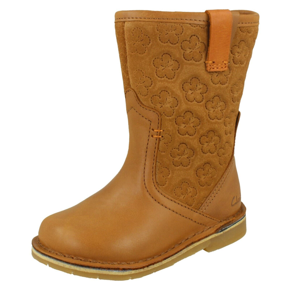 Clarks (Tan, Uk 5.5 Infant) Girls Casual Mid Calf Boots Comet Pop