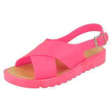 (Pink, UK 3 Infant) Girls Spot On Glitter Jelly Sandals H0353
