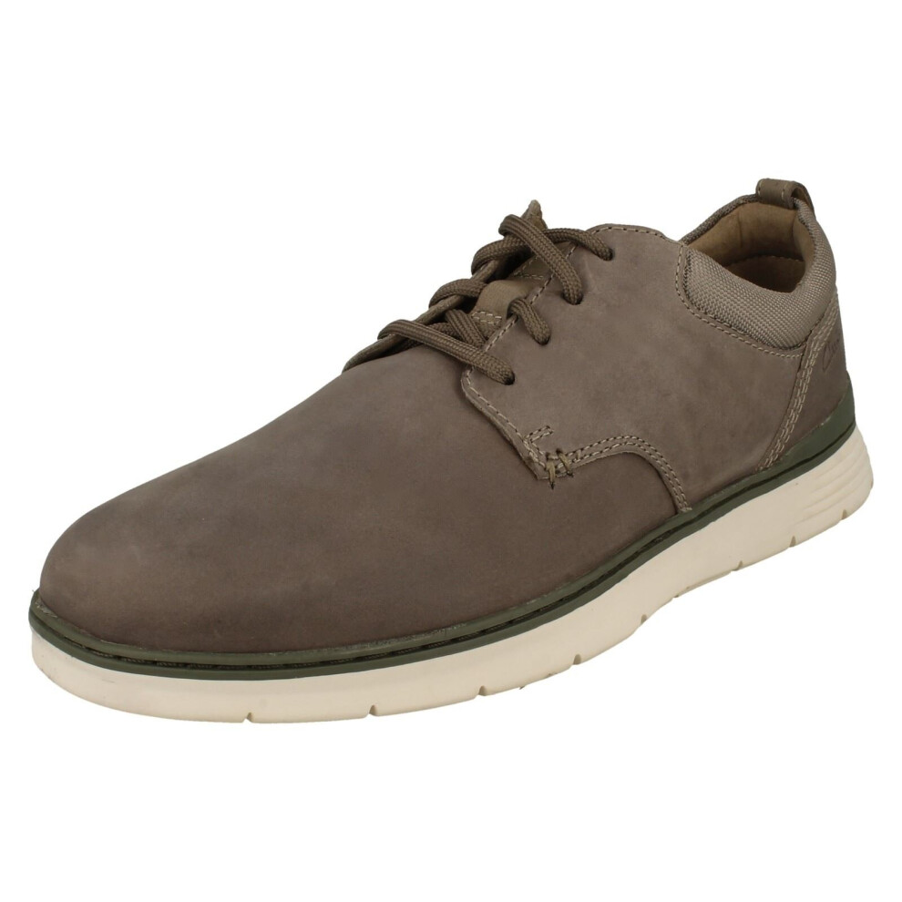 (Grey, UK 11) Mens Clarks Smart/Casual Lace Up Shoes Braxin Low