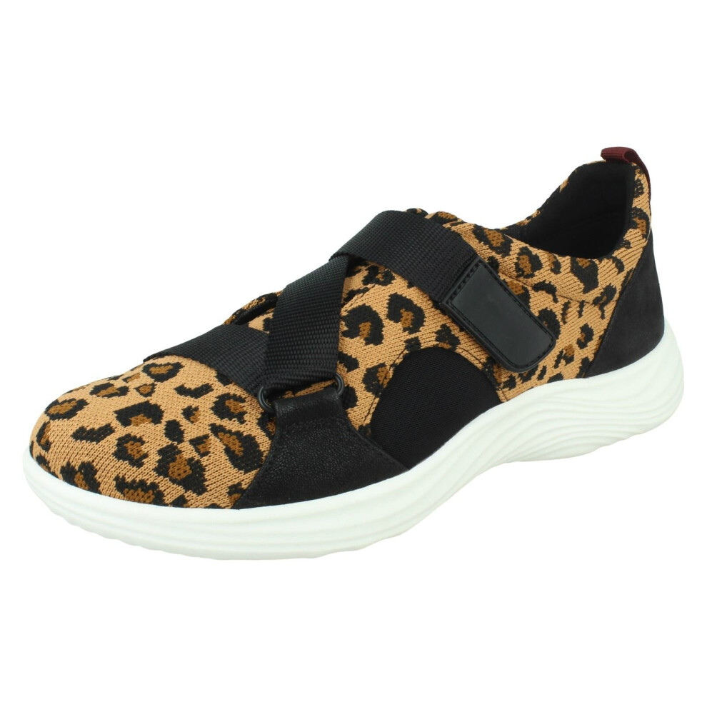 (Animal Print, UK 6.5) Ladies Clarks Casual Trainers Lulu Go