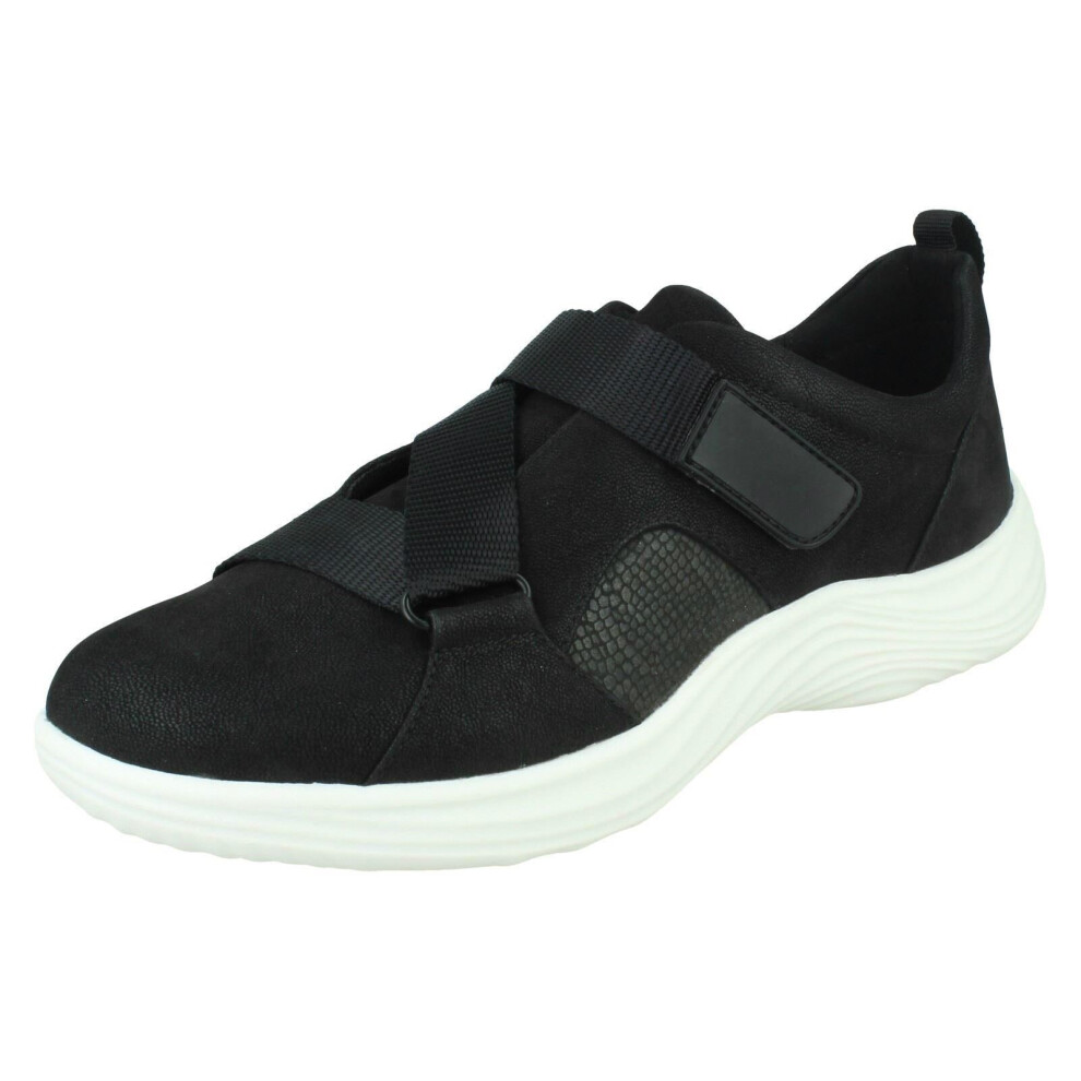 (Black, UK 8) Ladies Clarks Casual Trainers Lulu Go