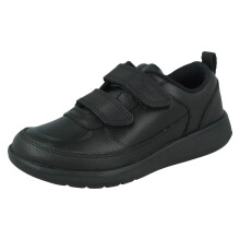 (Black, UK 8 Child) Boys Clarks Hook & Loop School Shoes Scape Flare T