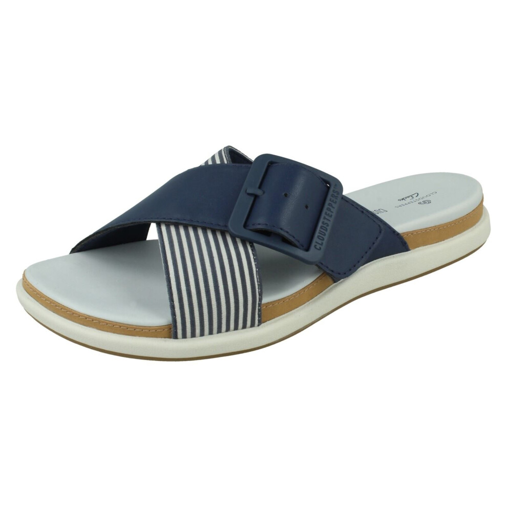 (Navy, UK 8) Ladies Cloudsteppers By Clarks Casual Sandals Eliza April