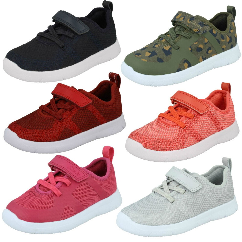 Clarks (, Uk 5.5 Infant) Childrens Unisex Casual Trainers Ath Flux T Pink