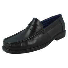 (Black, UK 10) Mens Padders Formal Loafer Shoes Baron