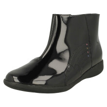 (Black, UK 9.5 Child) Girls Clarks Rainbow Detailed Ankle Boots Etch Glow