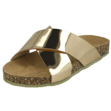 (Gold, UK 11 Child) Girls Spot On Casual Sliders H0359