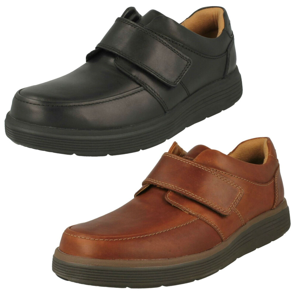 Clarks (, Uk 6.5) Mens Hook & Loop Formal Moccasins Un Abode Strap Black