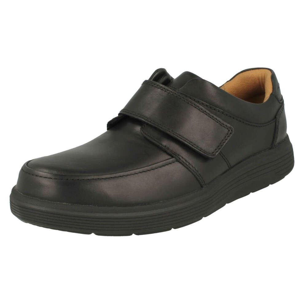 Clarks (, Uk 10.5) Mens Hook & Loop Formal Moccasins Un Abode Strap Black
