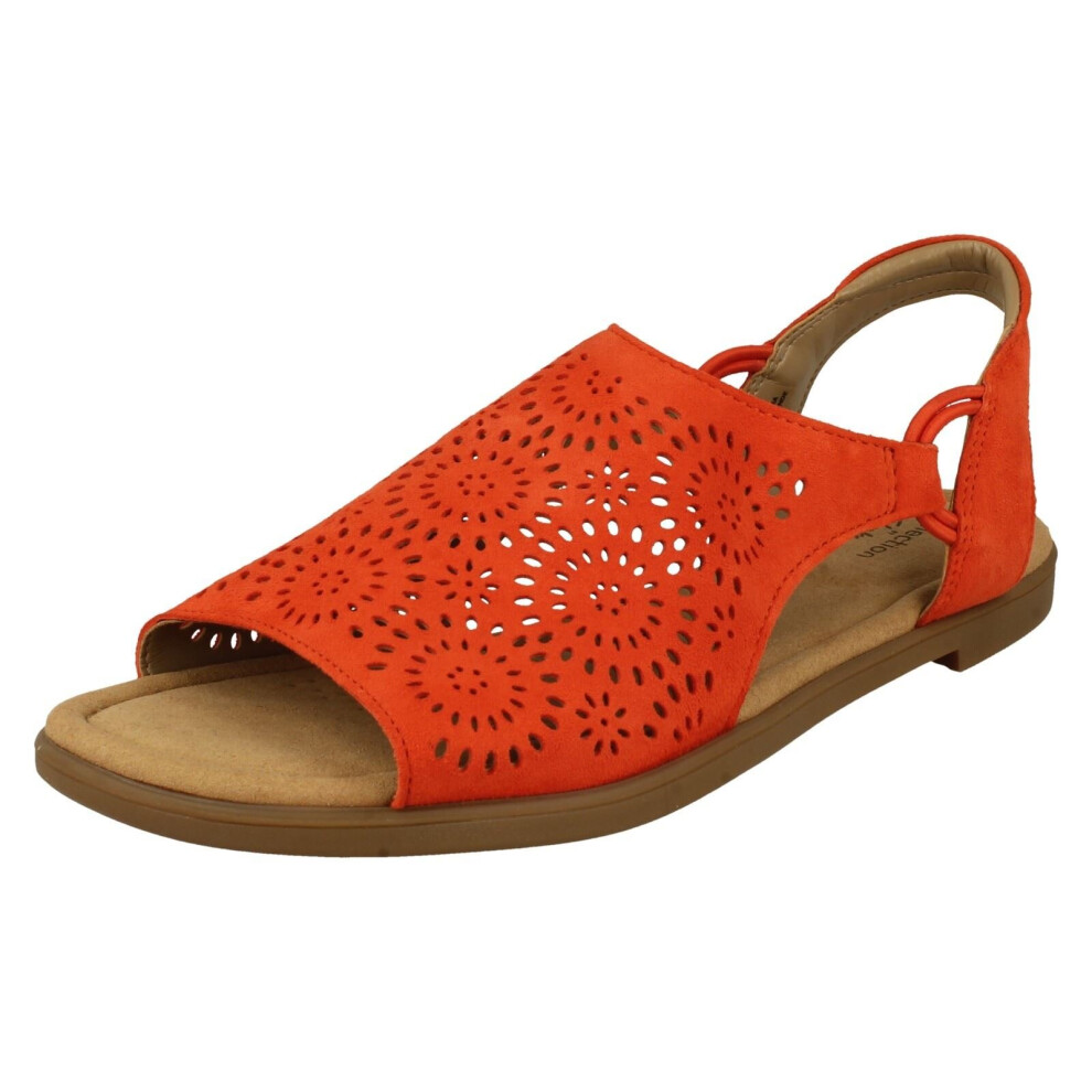 (Orange, UK 6.5) Ladies Clarks Cut Out Detailed Sandals Reyna Swirl