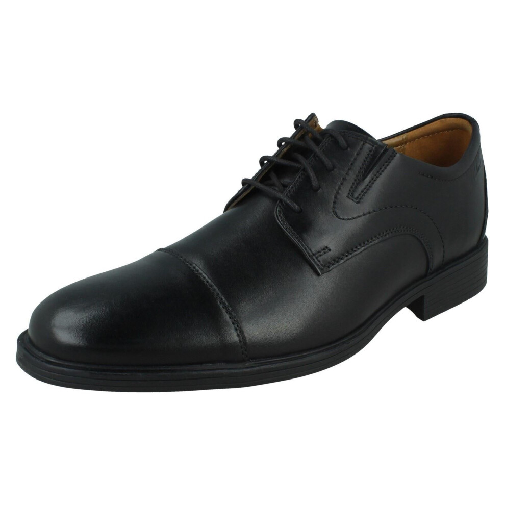 (Black, UK 8) Mens Clarks Formal Lace Up Shoes Whiddon Cap