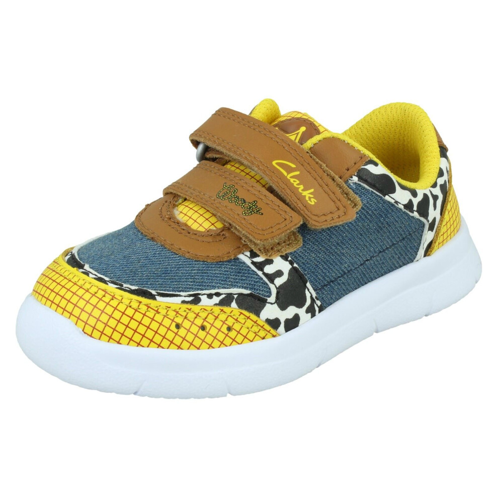 (White, UK 4 Infant) Childrens Clarks Hook & Loop Casual Trainers Ath Howdy