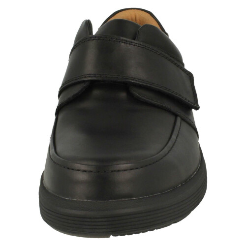 Clarks (Black, UK 13) Mens Clarks Hook & Loop Formal Moccasins Un Abode Strap 1