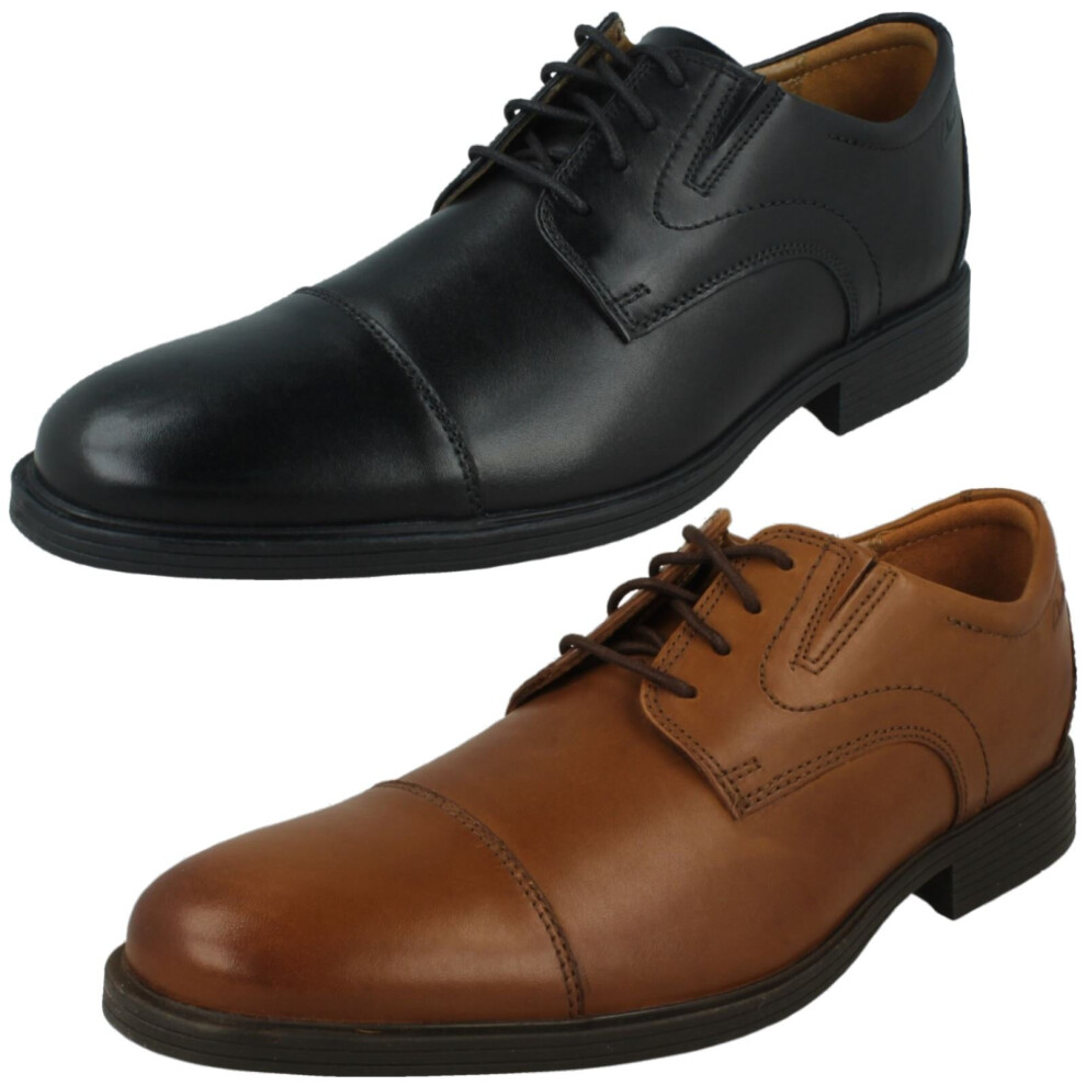 (Black, UK 7) Mens Clarks Formal Lace Up Shoes Whiddon Cap