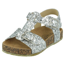 (Silver, UK 9 Child) Girls Spot On Casual Sandals H0358