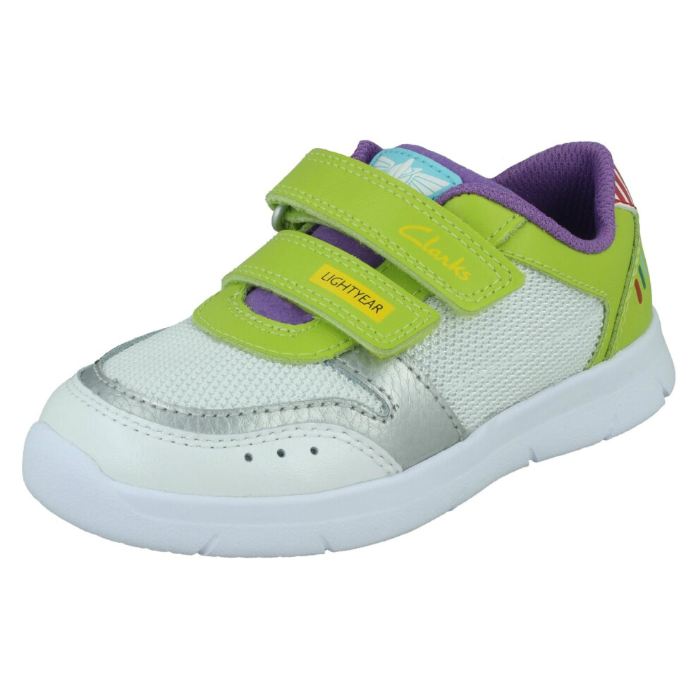 Clarks (Navy, Uk 4 Infant) Boys Shark Detail Trainers Ath Scale Blue