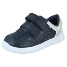 (Navy, UK 4.5 Infant) Boys Clarks Shark Detail Trainers Ath Scale