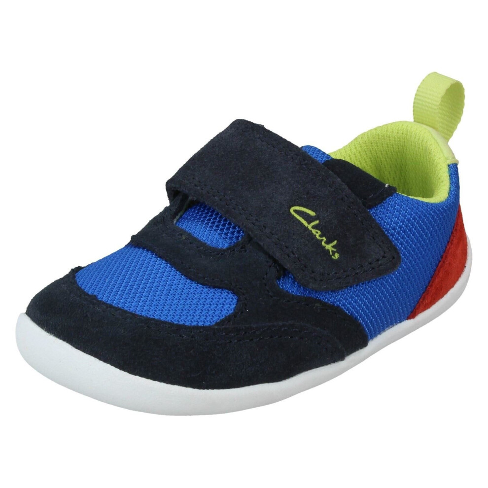 (Bright Blue, UK 4 Infant) Unisex Childrens Clarks Casual Trainers Roamer Aeon