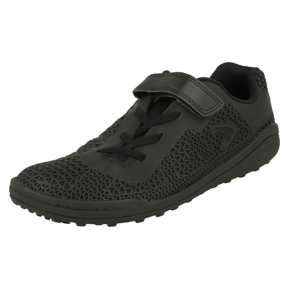 (Black, UK 11 Child) Childrens Clarks Unisex Lightweight Sporty Trainers Award Swift