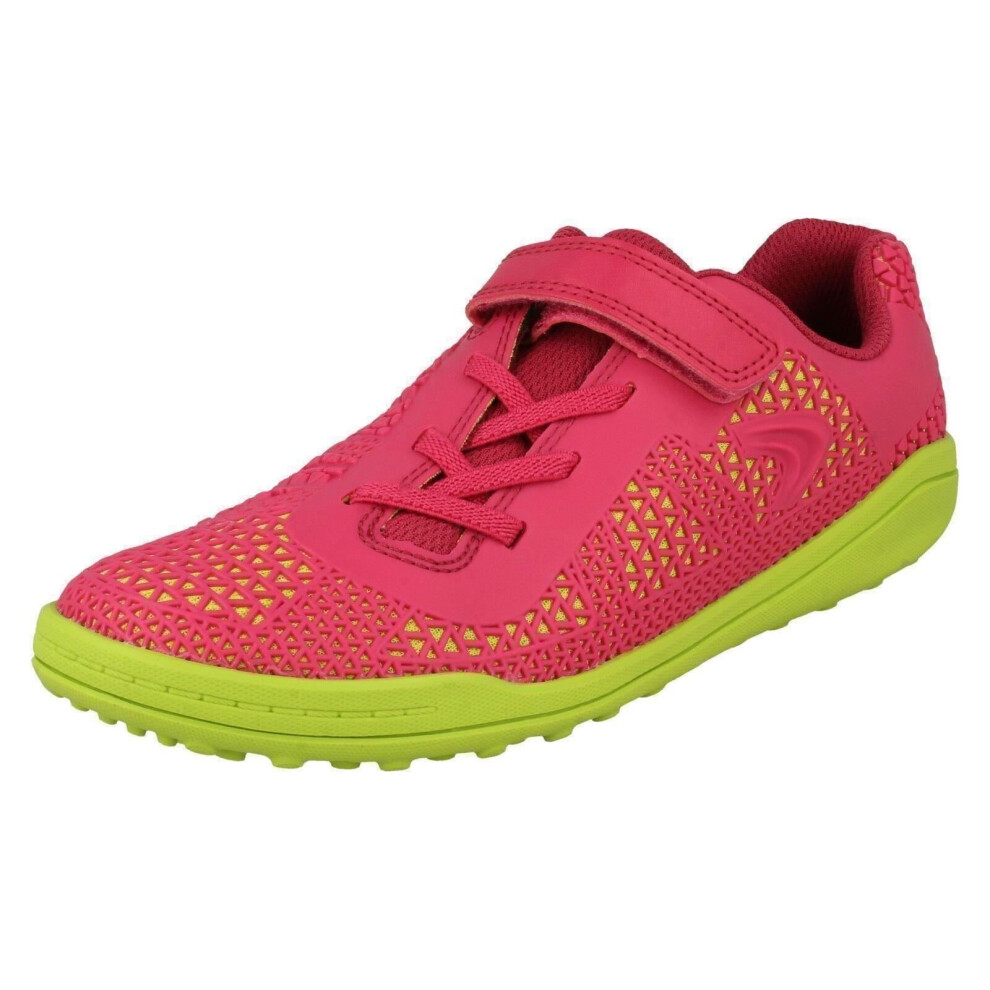 (Pink, UK 2 Child) Childrens Clarks Unisex Lightweight Sporty Trainers Award Swift