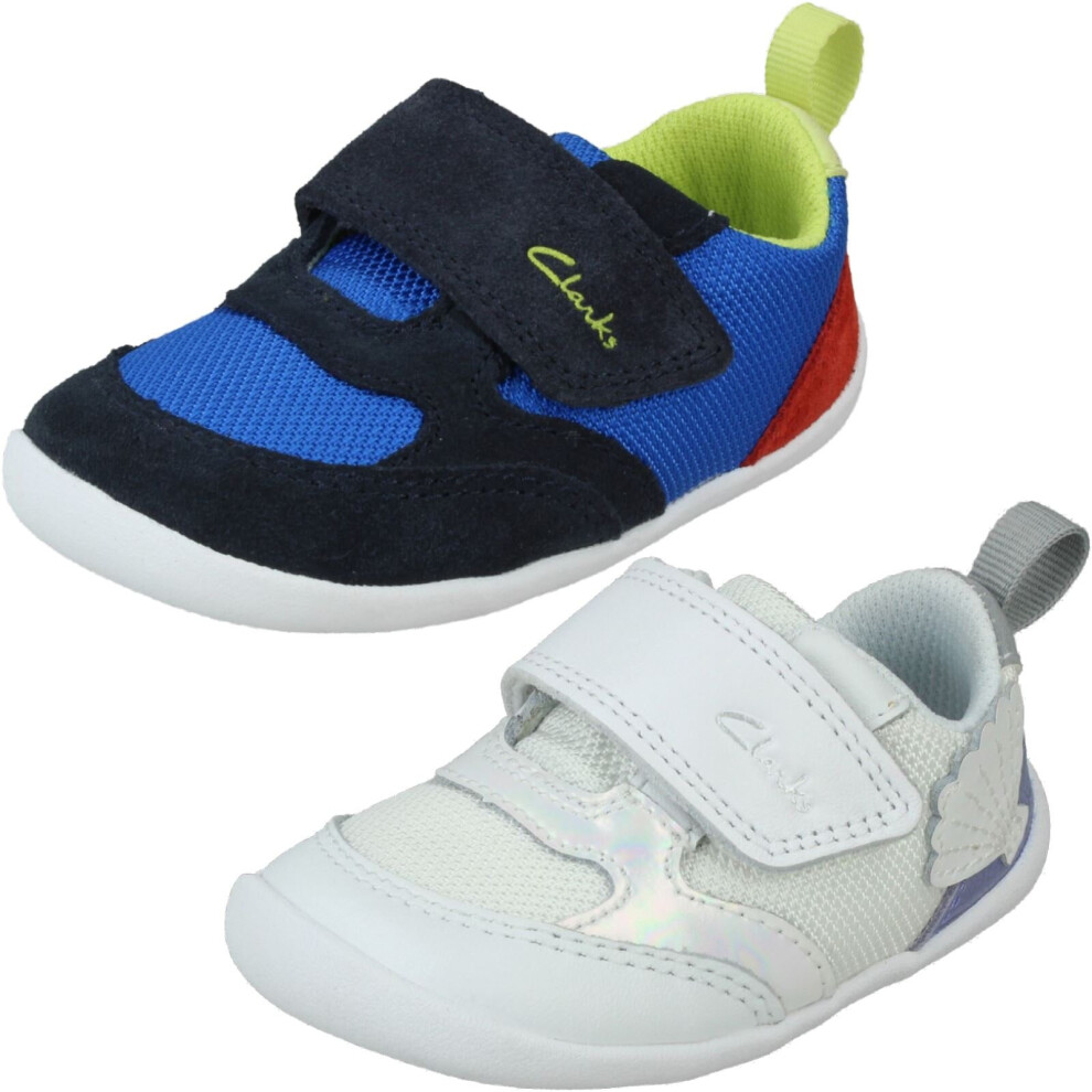 (Bright Blue, UK 3.5 Infant) Unisex Childrens Clarks Casual Trainers Roamer Aeon