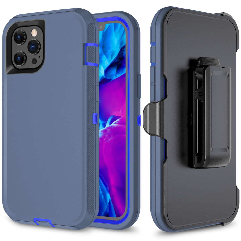 adventurer-defender-rugged-case-heavy-duty-cover-with-belt-holster--for-iphone-12-pro-max---screenless-edition---fits-otterbox-belt-clip----blue