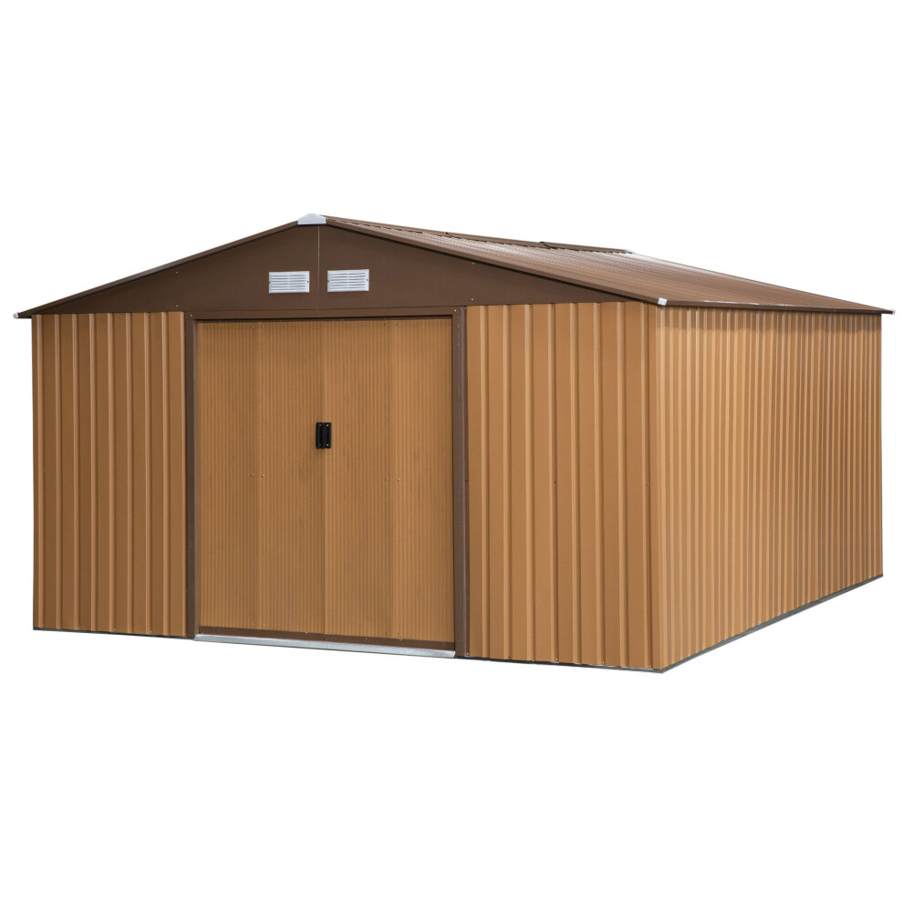 Outsunny 2-Door Galvanised Metal Garden Shed