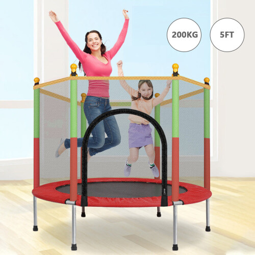 Kid Trampoline 5FT Exercise Jumping Bed Round W/Safety Enclosure Pad 1