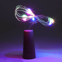 (Multicolour) 12X Wine Bottle Fairy String Lights Battery Cork