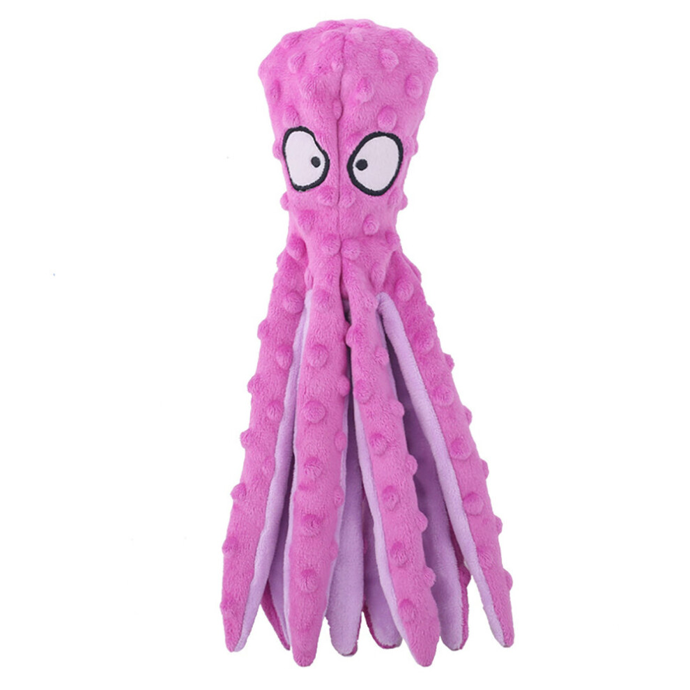 (pink) Dog Plush Toys Octopus - No Stuffing Dog Squeaky Toys with Crinkle Paper for Puppy Teething, Durable Dog Chew Toys Dogs Training and Playing Toys