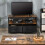 Homcom HOMCOM TV Cabinet, TV Console Unit w/ 2 Foldable Drawers Dark Grey 7