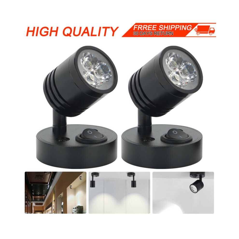 2X 12V Led Reading Van Camper Caravan Boat Interior Spot Lamp Light