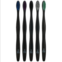 The Humble Co. Cepillo de Dientes Negro a Base de Plantas (5pk) - Set Vegano, Cepillos Suaves sin BPA