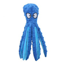 (blue) Dog Plush Toys Octopus - No Stuffing Dog Squeaky Toys with Crinkle Paper for Puppy Teething, Durable Dog Chew Toys Dogs Training and Playing Toys