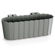 (Grey, 1) Plastic Balcony Hanging Flower Plant Outdoor Pot