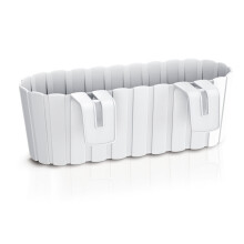 (White, 1) Plastic Balcony Hanging Flower Plant Outdoor Pot