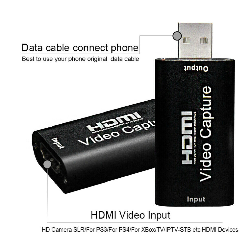 Jardiboutique Hdmi To Audio Video Capture Cards Usb 1080P 60Fps Usb2.0 Record