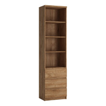 Golden Ribbeck Oak Fribo Tall narrow 3 drawer bookcase in Oak - Fribo Oak