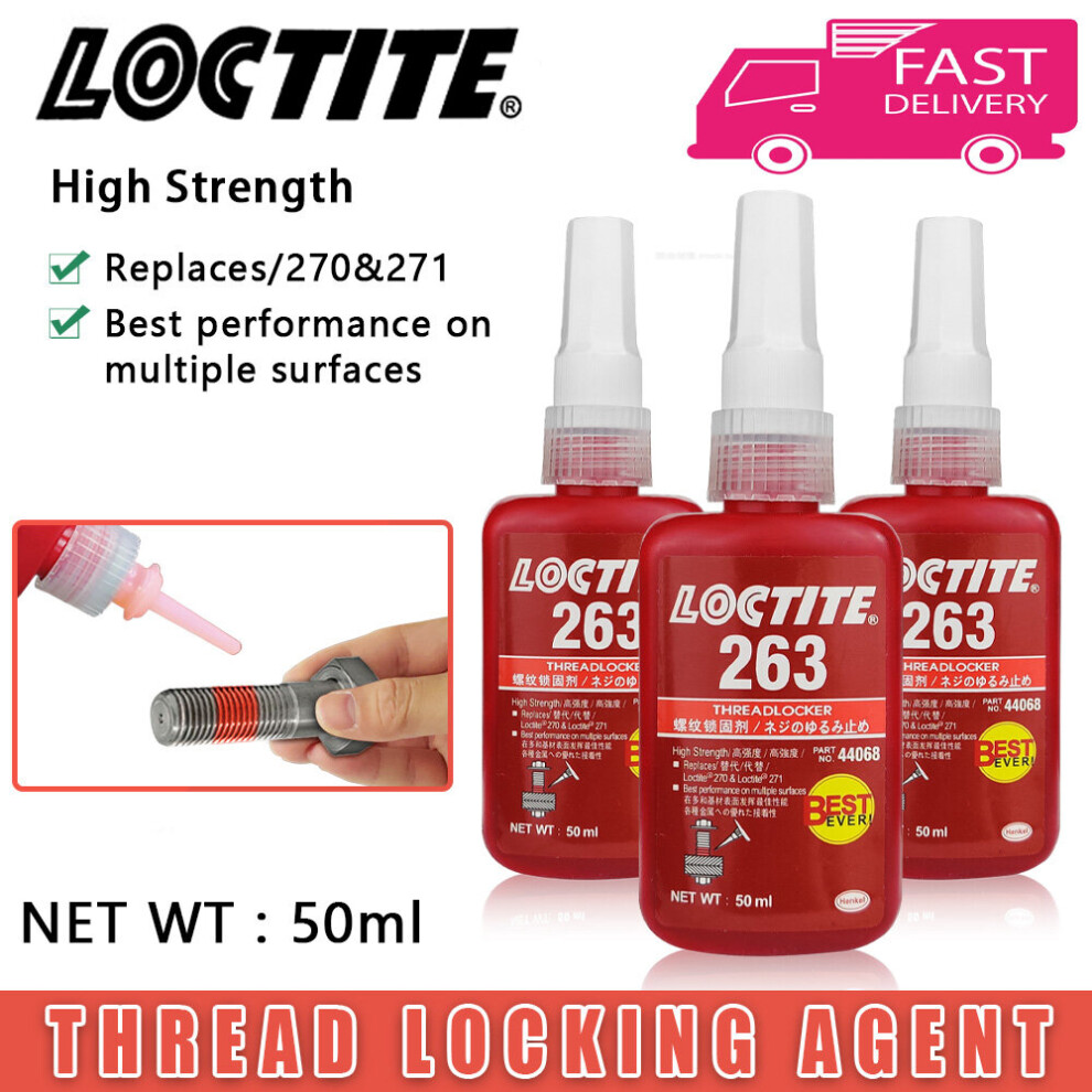 LOCTITEÂ® 263 50ml Threadlock High Strength Metal Bolt Screw Retainer