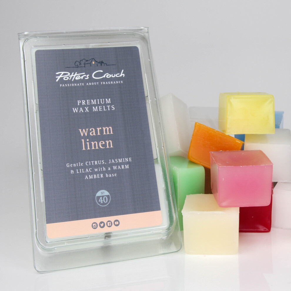 Potters Crouch Premium Scented Vegan Wax Melts Tray Warm Linen No.40