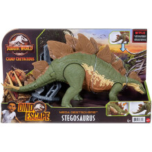 Mattel Jurassic World Toys Camp Cretaceous Mega Destroyers Stegosaurus Dinosaur Action Figure Toy Gift with Movable Joints Attack and Breakout Featu