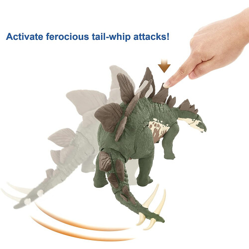 Jurassic World Mattel Jurassic World Toys Camp Cretaceous Mega Destroyers Stegosaurus Dinosaur Action Figure  Toy Gift with Movable Joints  Attack and Breakout Featu 2