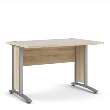 Oak Effect/Steel Finish Prima Desk 120 cm in Oak with Silver grey steel legs - Prima