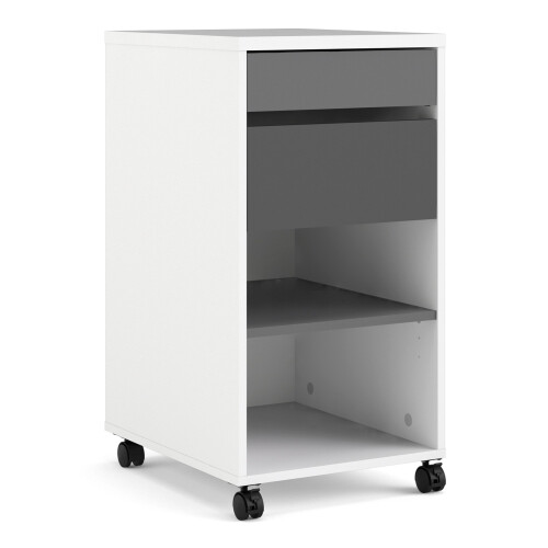 White Grey Function Plus Mobile file cabinet 2 drawers + 1 shelf White Grey - Function Plus