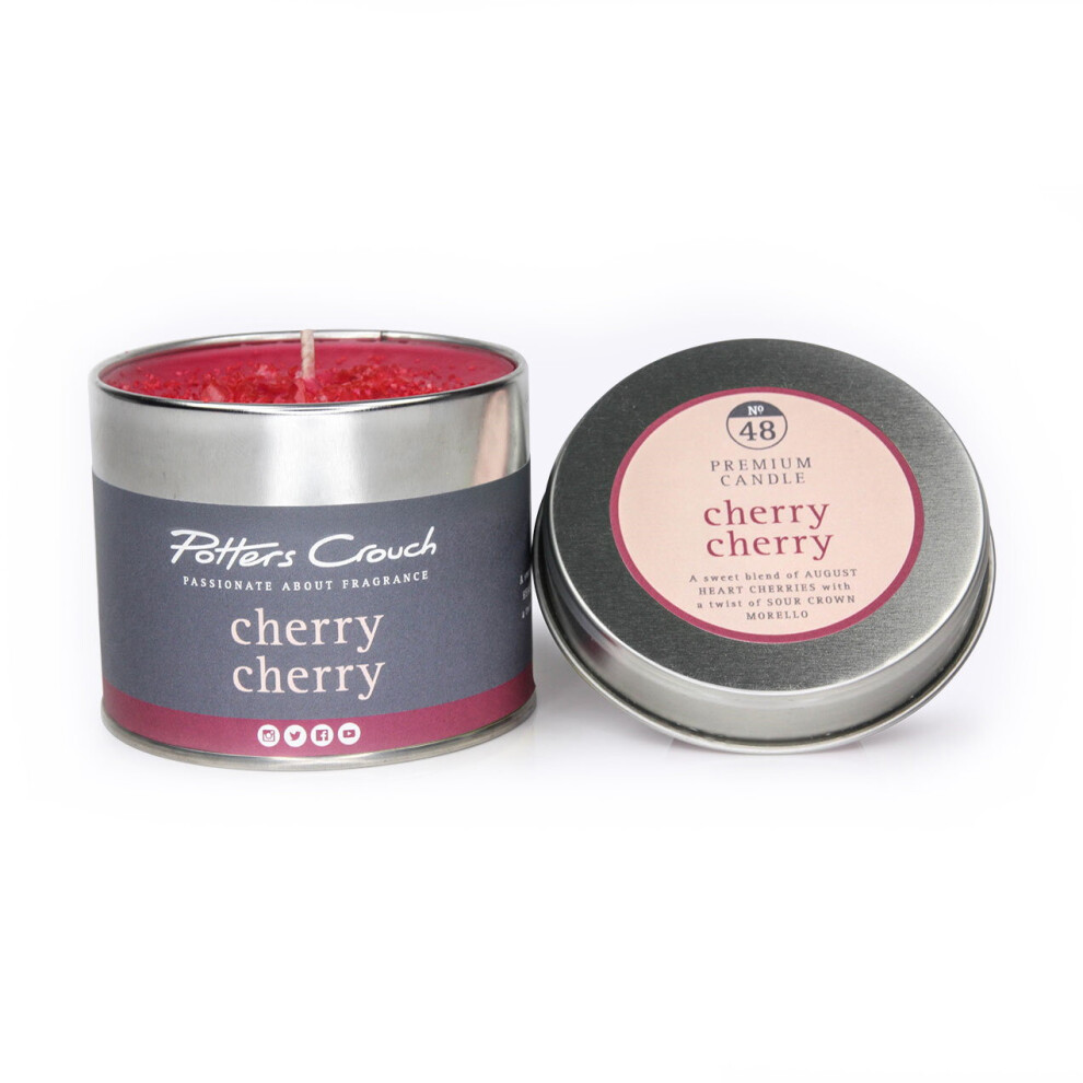 Potters Crouch Premium Sweet Scented Tin Candle - Cherry Cherry No.48