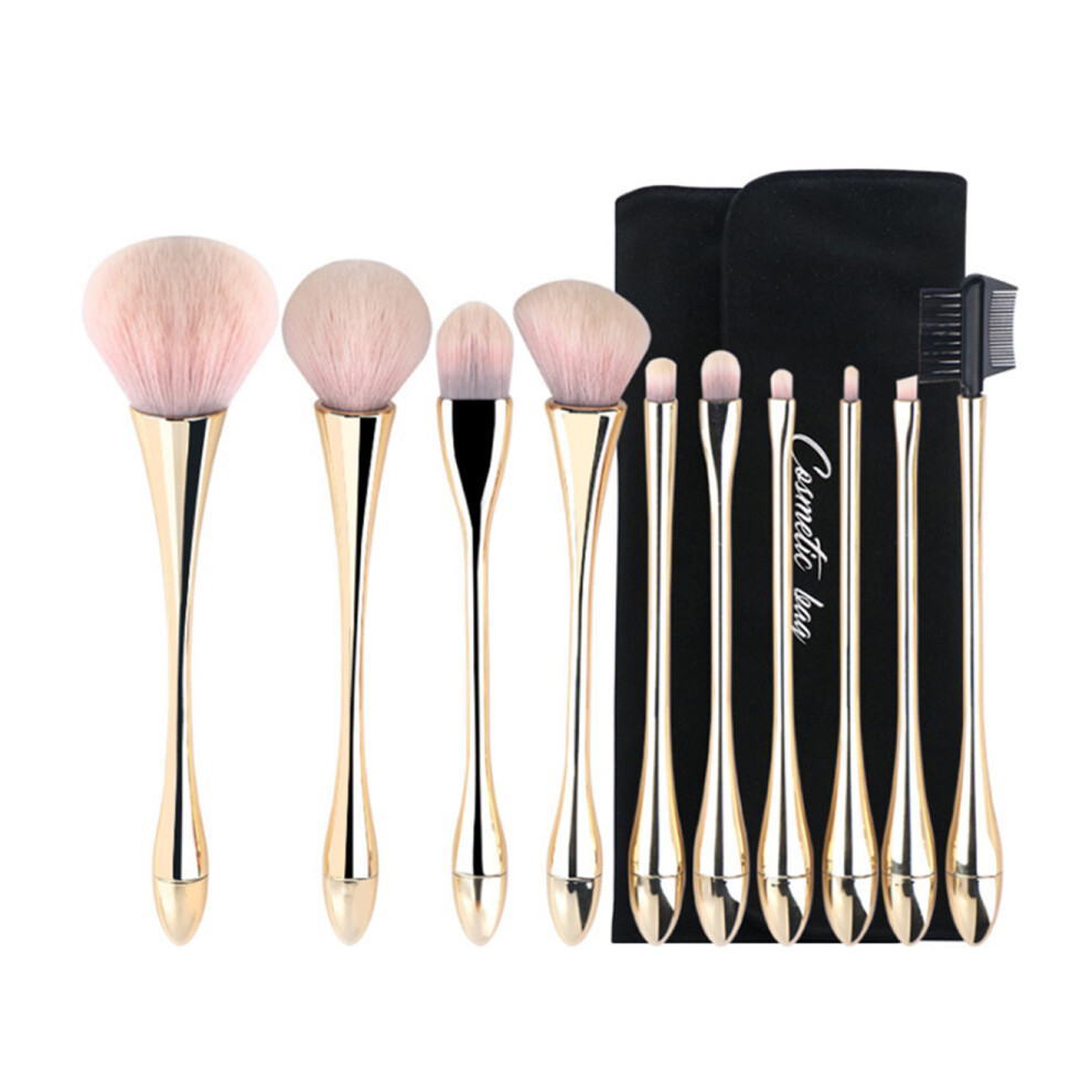 G64 10PCS Makeup Brush Set Eye Shadow Brush Fiber Foundation Brush Beauty Tool Travel Makeup Brush Blending Brushes Set